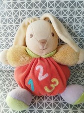 Doudou lapin boule 123 rouge