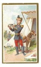 Soldier Child Horse Wooden War Tent Officer - Chromo - Trade Card