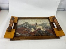 Ancien plateau en bois vintage