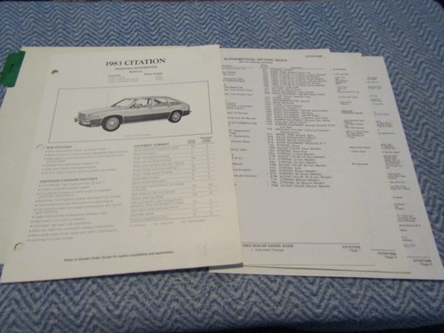 1983 chevrolet citation - chevrolet, guide