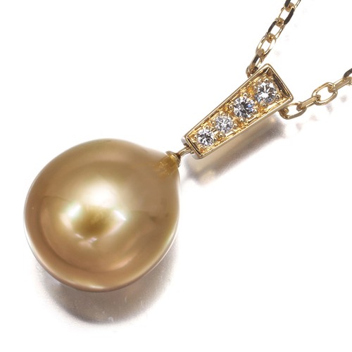 Auth mikimoto necklace golden - mikimoto,