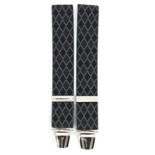 Tony & Paul. Bretelle. 4 clips Cialda, Viscose. Noir et gris  - carreaux -  FABR