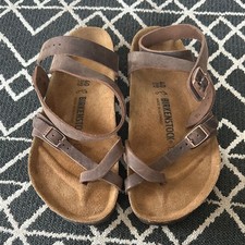 Birkenstock Brown Yara  Leather Sandals Size 40 NWOT