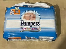 Vintage Diapers Nappies Couche Windeln Pampers Baby Dry 1996 Plastic Baked