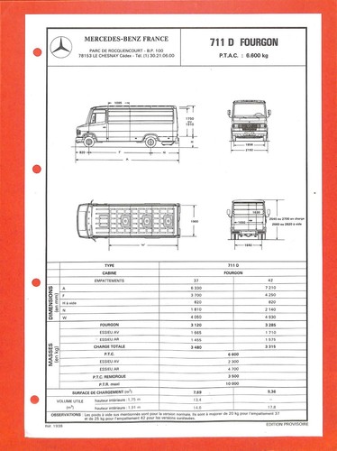 Mercedes utilitaires 711 d - /,