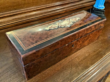 GLOVE BOX JEWELRY BOX MARQUETRY NAPOLEON III 19th Antique Glove Box
