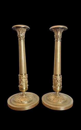 Rare paire bougeoirs - paire, empire