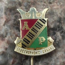 Vintage Electrophonic Organs Petrof Pianos Czech Piano Makers Company Pin Badge