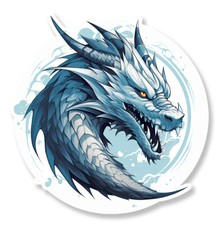LEGENDARY BLUE DRAGON REPTILE SNAKE FIRE STICKER DB150