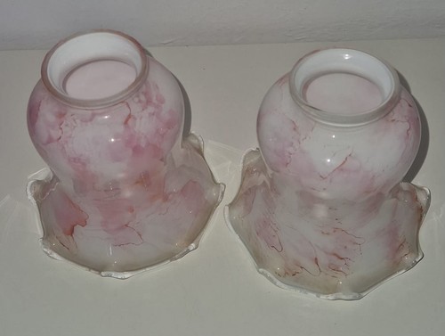 Paire tulipes abat - -jour, verre