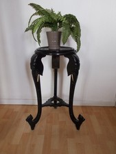 Guéridon - Tripode - Noyer - Têtes d'éléphants sellette Napoléon III