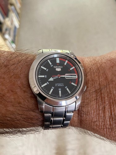 Seiko auto 38mm acier - auto, noire