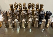 "Middle Ages" Style Metal Pawns Drawer Chess Set
