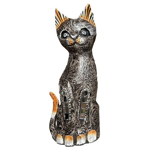 Sculpture chat bois - sculpture,