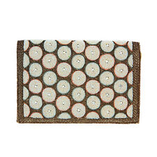 Antique Art Nouveau Embroidered Silk & Seed Beads Evening Clutch