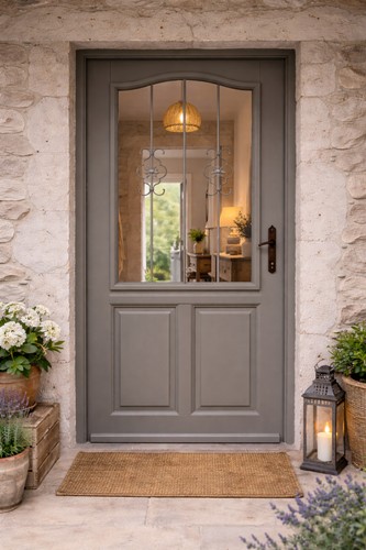 Porte entrée bois vitrée - d'entrée,