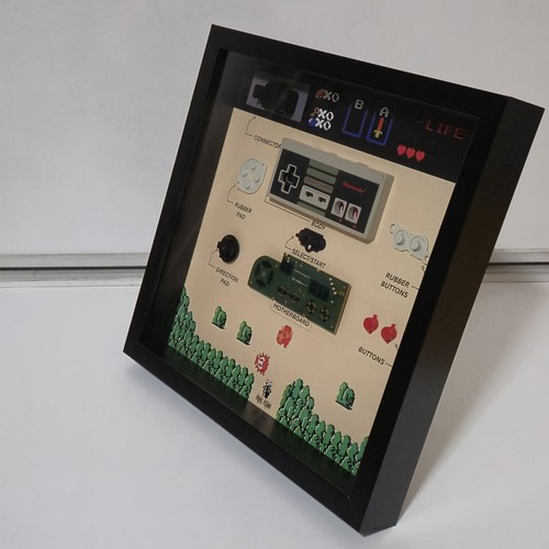 Shadowbox diorama manette - manette, nes