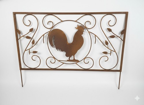 Bordure jardin avec coq - jardin,