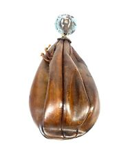 Antique Leather Boxing Speed Ball With Original Hanging Plate Vintage Punch Bag