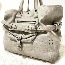 Jerome Dreyfuss Shoulder Hand Bag Silver Gray Leather Purse Y2K Tote Studs