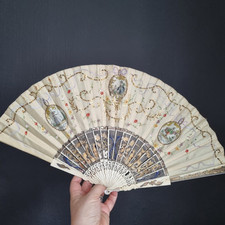 Eventail Ancien XVIIIè Décor Peint Très Bon Etat 18thC Hand Fan Ventaglio