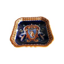 Coupelle / vide-poche en faïence de Gien décor main « Renaissance » France