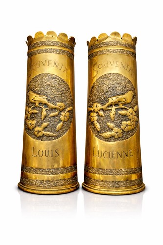 Paire douilles obus 18 - de, d’obus