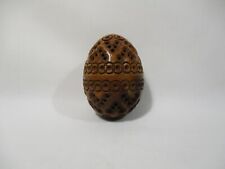 ANTIQUE COROZO EGG SCULPTURE ROSARY EGG CASE EGG IN OLD CARVED COROZO