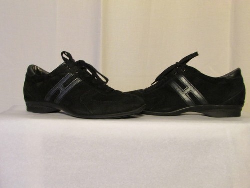 Baskets hogan daim noir cuir - daim, noir/cuir