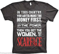 T-Shirt SCARFACE Argent Premier En Coton Officiellement Licencié