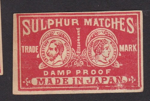 Antique match tag japan - match,