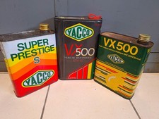VINTAGE 3 BIDONS D'HUILE METAL YACCO VX 500 SUPER PRESTIGE S DECO GARAGE OIL CAN