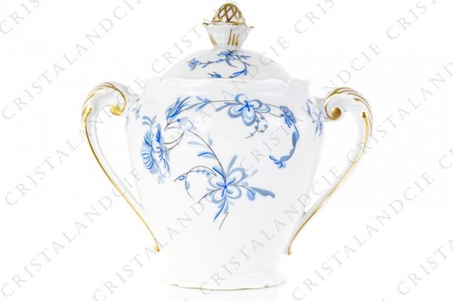 Sucrier aux bouquets bleus par