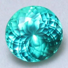 9.60 Ct Natural Certified Neon Blue-Green Paraiba Tourmaline Round Cut Gemstone