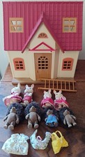 Vintage SYLVANIAN FAMILIES: Maison + 8 figurines Familles Hérisson & Lapin  CA14