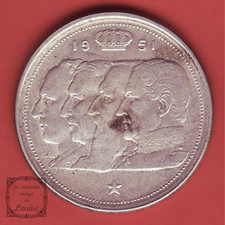 100 Francs Belgique 1951 - Argent 33mm - Baudouin