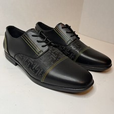 John Fluevog Mens Vegan Vogs 8M Black Oxfords Dress Shoes Corpcore Rockabilly