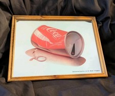 Coca Cola Can Screen Printed Mirror, Advertising Pop Art, Tom Liddel 1983 RARE