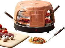 Emerio PO-116124.1 four à pizza, original, pour mini-pizzas,couvercle en argile 