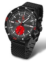 Vostok-Europe Almaz Black Red Russian Chronograph Watch 6S11/320C260