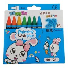 24 Crayons Pastel à la Cire Grasse 24 Couleurs Dessin Coloriage Enfant Multicolo