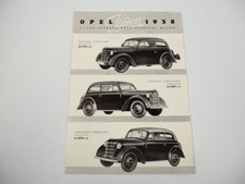 Opel Kadett sedan convertible 1.1 l 23 hp brochure 1938