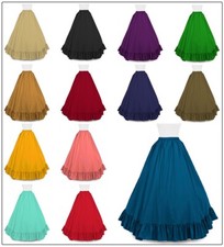Cotton Gypsy Flamenco Skirt 12 Yard Belly Dance Tribal Costume Ethenic Jupe Boho