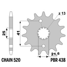 SUZUKI TV (RGV250 WOLF) (JAPAN) (VJ21A) 250 1989-1990 pignon avant PBR pas 52...