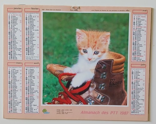 Almanach ptt france 1987 - almanach,
