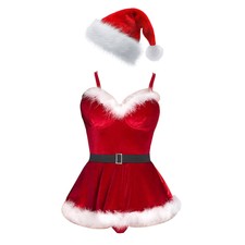 Womens Dress Party Christmas Red Costume Adjustable Straps Xmas Festival Sexy