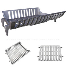 Porte-bûches en Fonte 60/48 x40x15H cm Pour cheminée et poêle à bois LUNAWAY IT