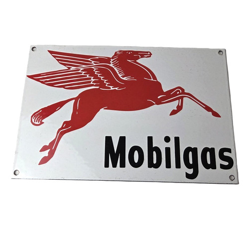 Vintage mobil porcelain sign - vintage,