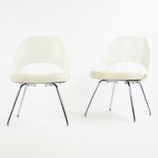 2014 Knoll Studio Eero Saarinen Executive Armless Side Chairs White 100+ Avail