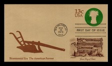 US COVER AMERICAN FARMER 13C POSTAL STATIONERY FDC ARTMASTER CACHET